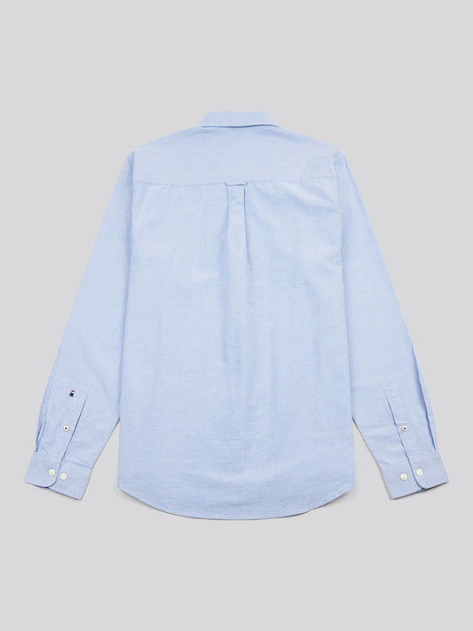 Mens Peached Oxford Shirt  in Blue Yonder / Dark Sapphire DHM
