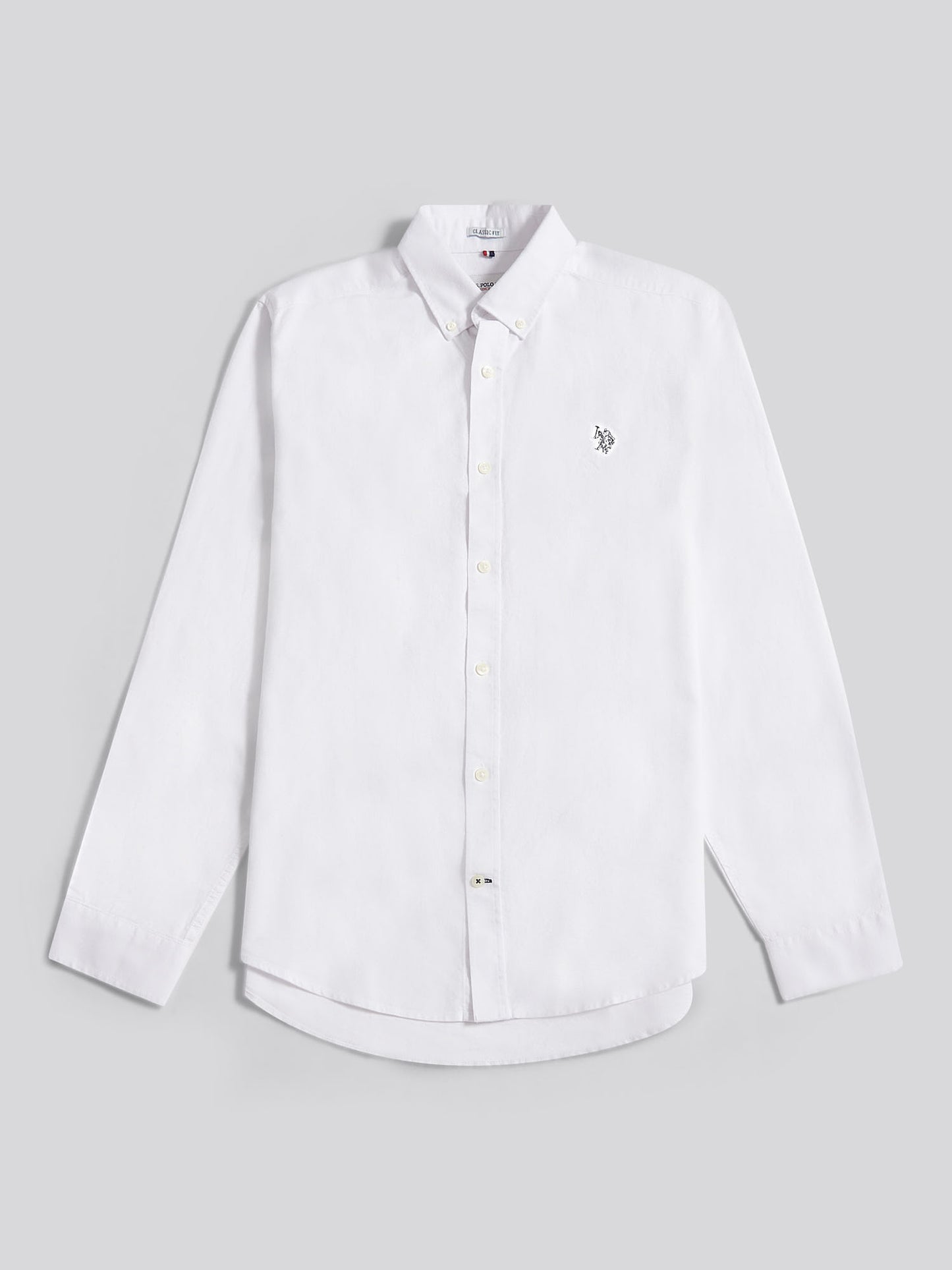 Mens Peached Oxford Shirt  in White / Dark Sapphire Navy DHM