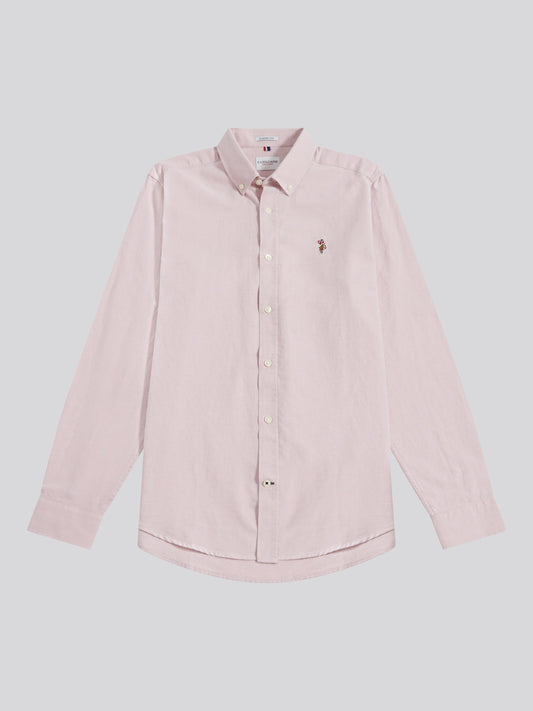 Mens Peached Oxford Shirt Sepia Rose