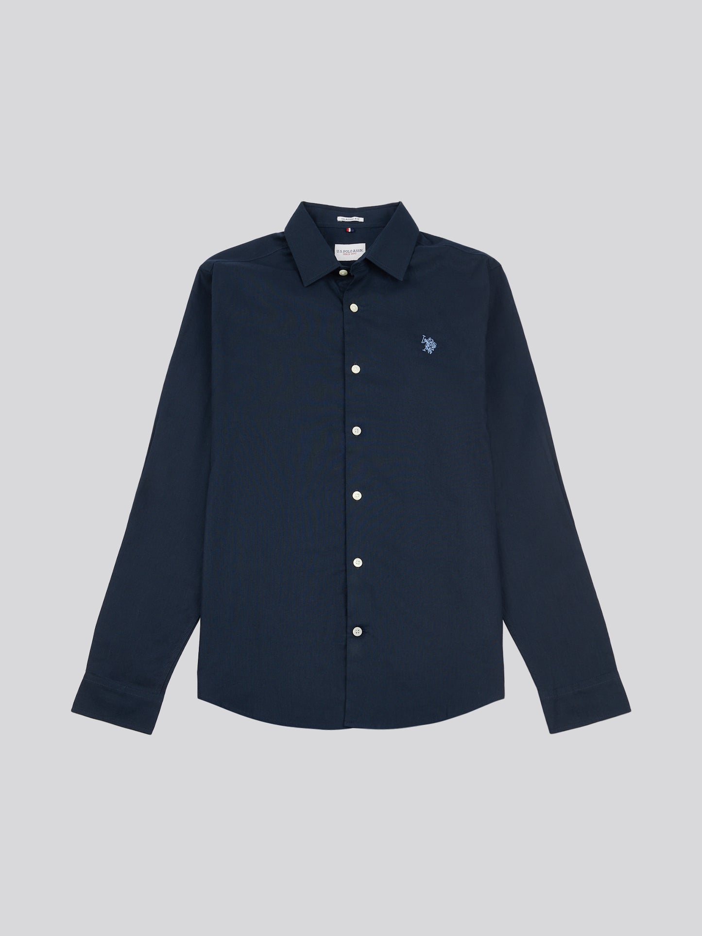 Mens Linen Blend Shirt Dark Sapphire Navy / Moonlight Blue DHM