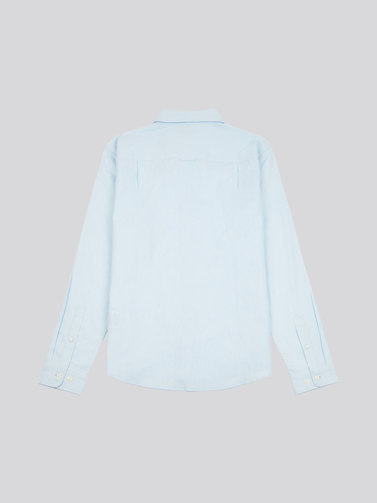 Mens Linen Blend Shirt Ice Blue