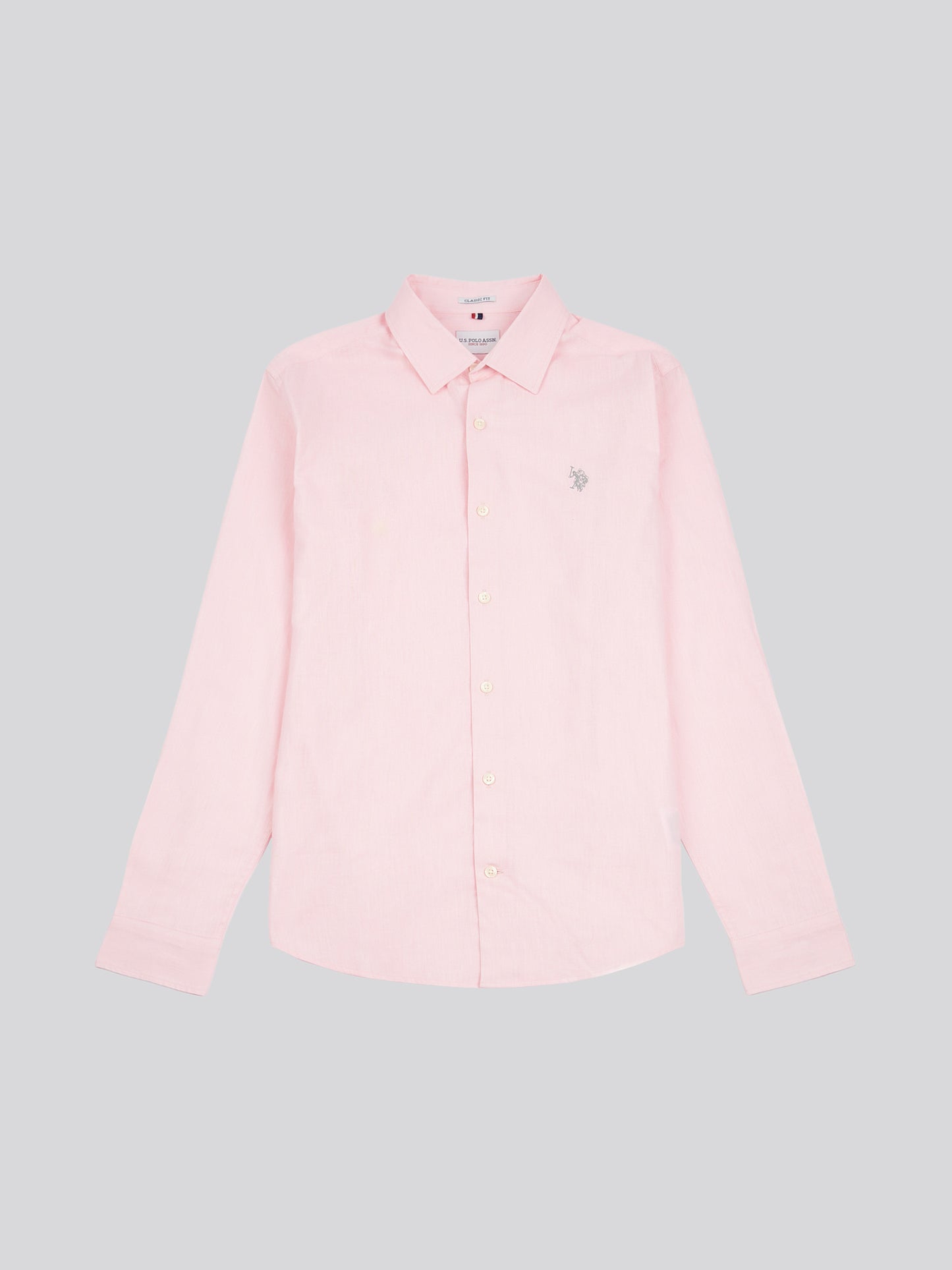 Mens Linen Blend Shirt in Pink a Boo