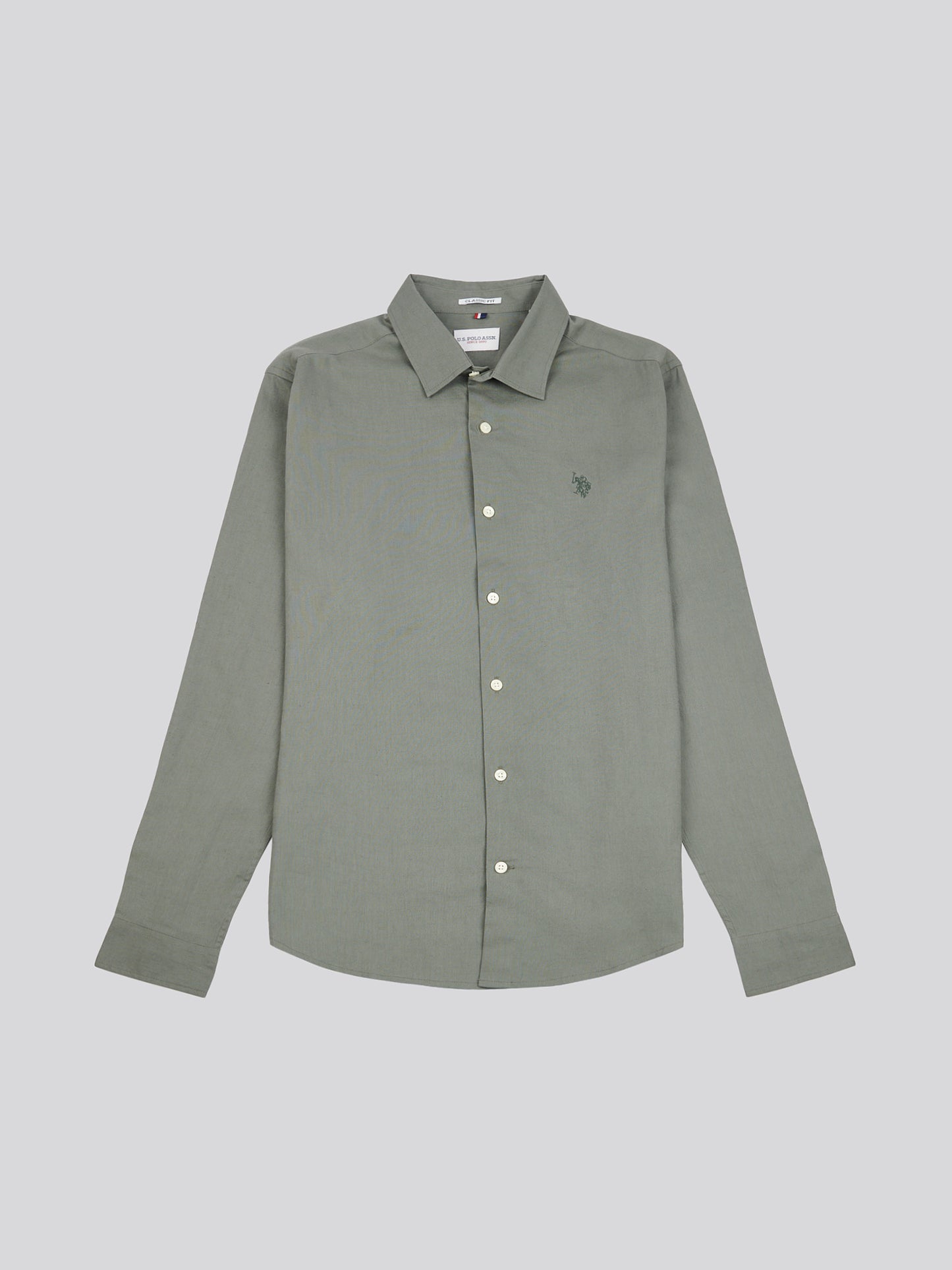 Mens Linen Blend Shirt in Mulled Basil