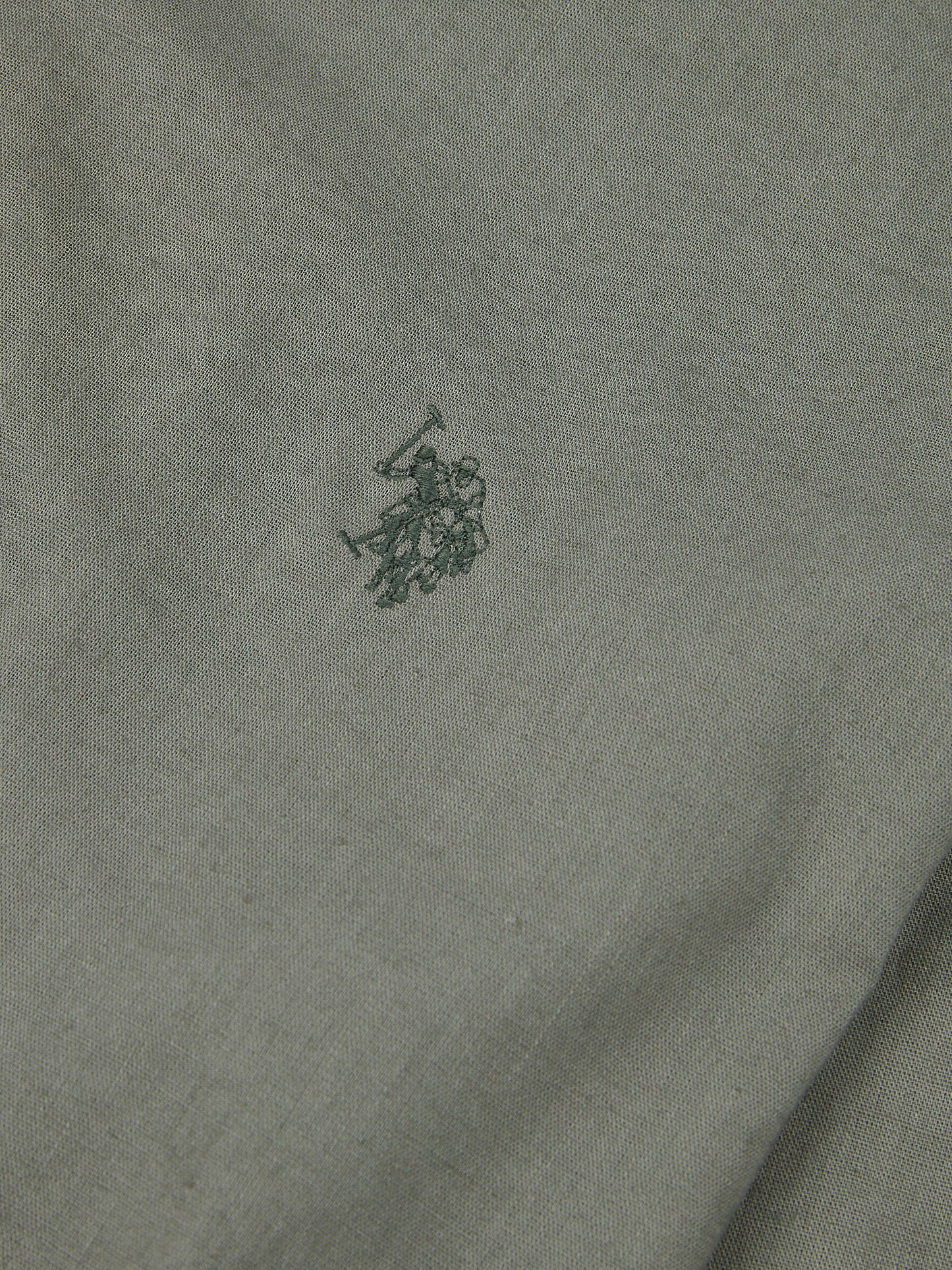 Mens Linen Blend Shirt in Mulled Basil