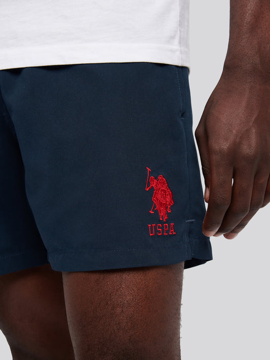 Mens Player 3 Swim Short Dark Sapphire Navy / Haute Red DHM