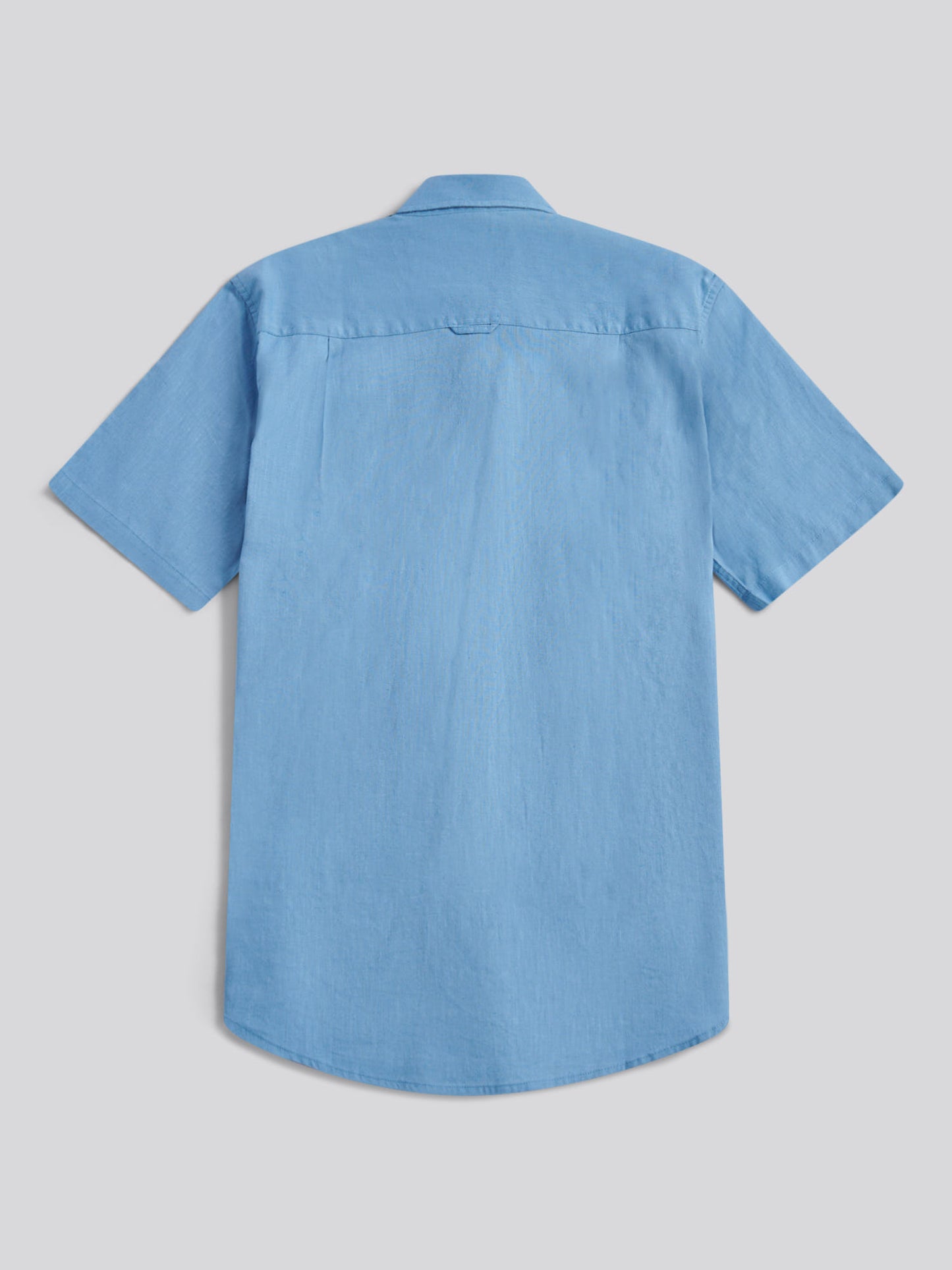 Mens Linen Blend Short Sleeve Shirt in Riviera