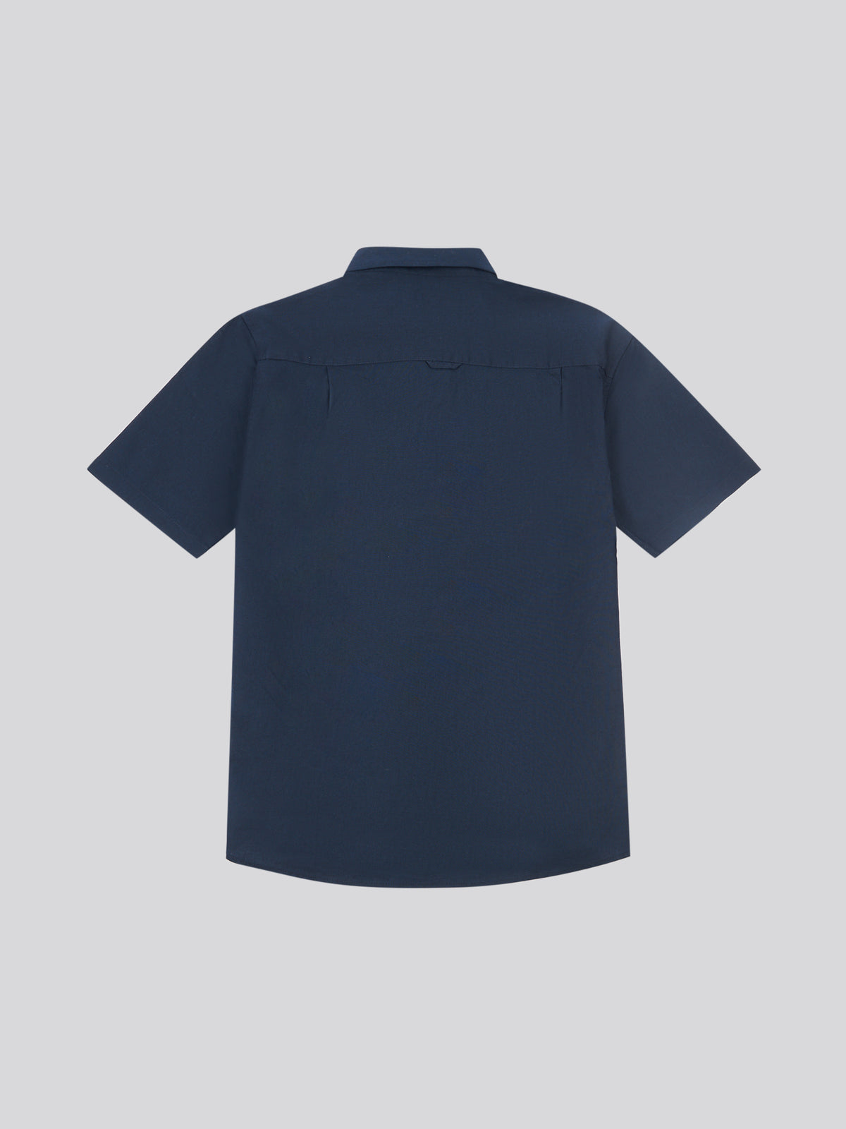 Mens Linen Blend Short Sleeve Shirt Dark Sapphire Navy / Moonlight Blue DHM