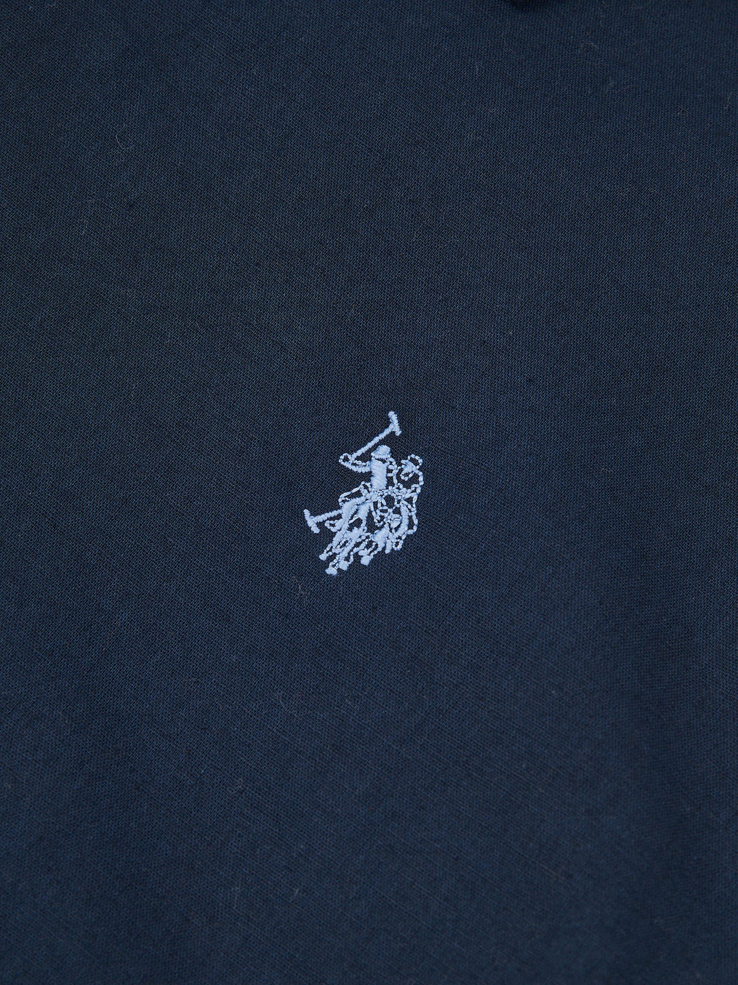 Mens Linen Blend Short Sleeve Shirt in Dark Sapphire Navy / Moonlight Blue DHM