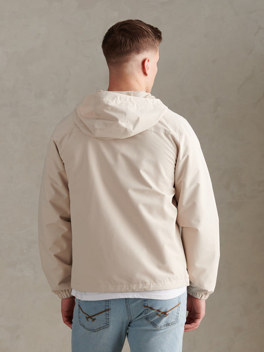 Mens Hooded Windbreaker in Beige