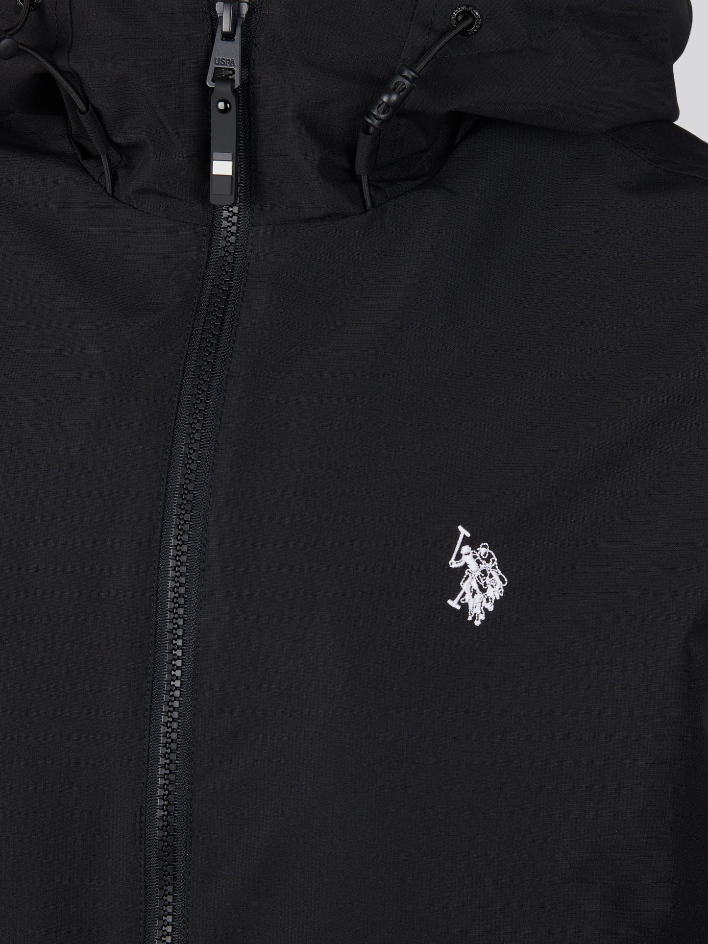 Mens Hooded Windbreaker in Black Bright White DHM