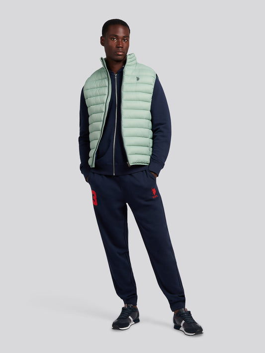 Mens Bound Quilted Gilet in Iceberg Green