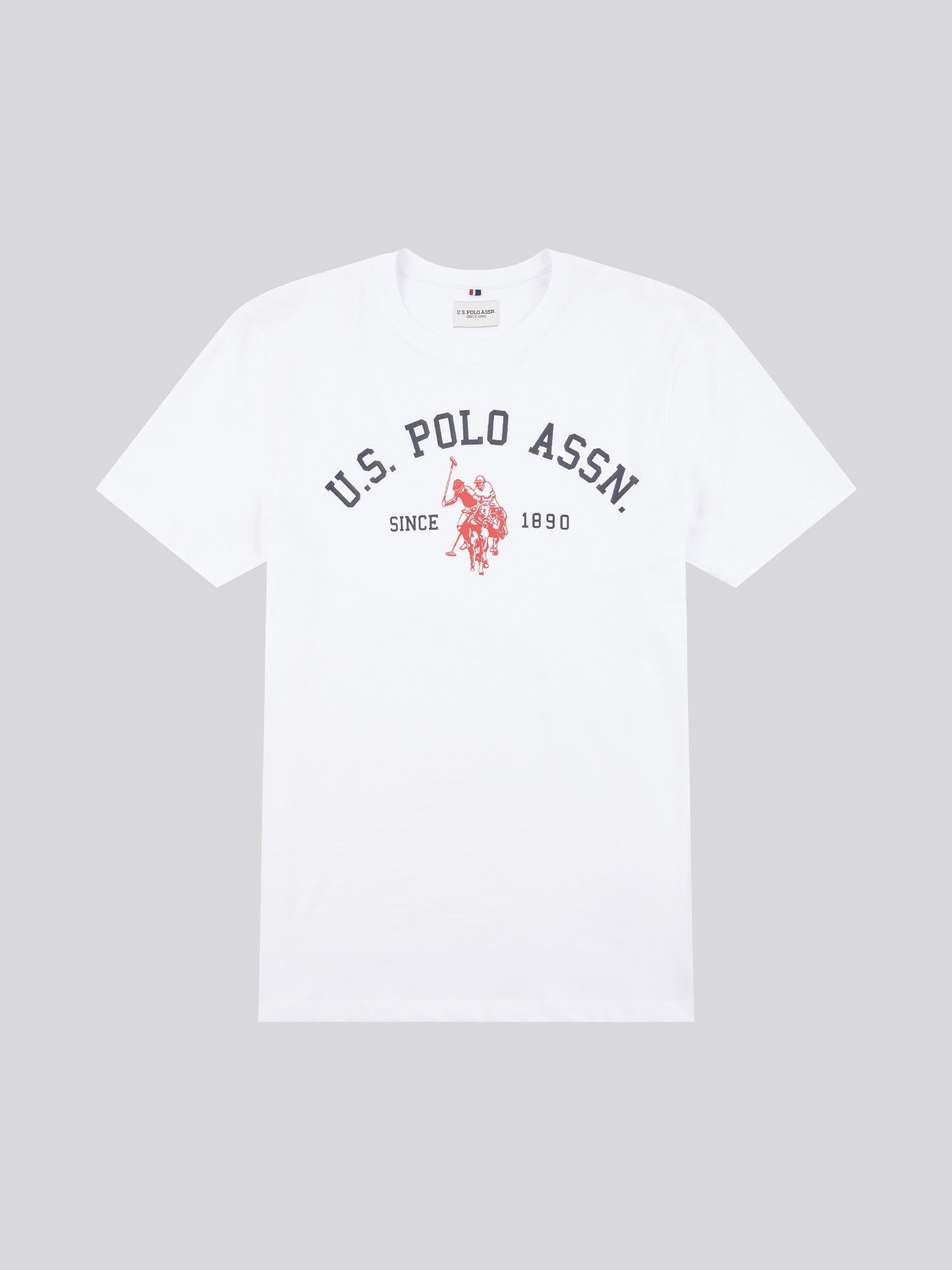 T-shirt menu charakterystycznego nadruku łuku w jasnej bieli