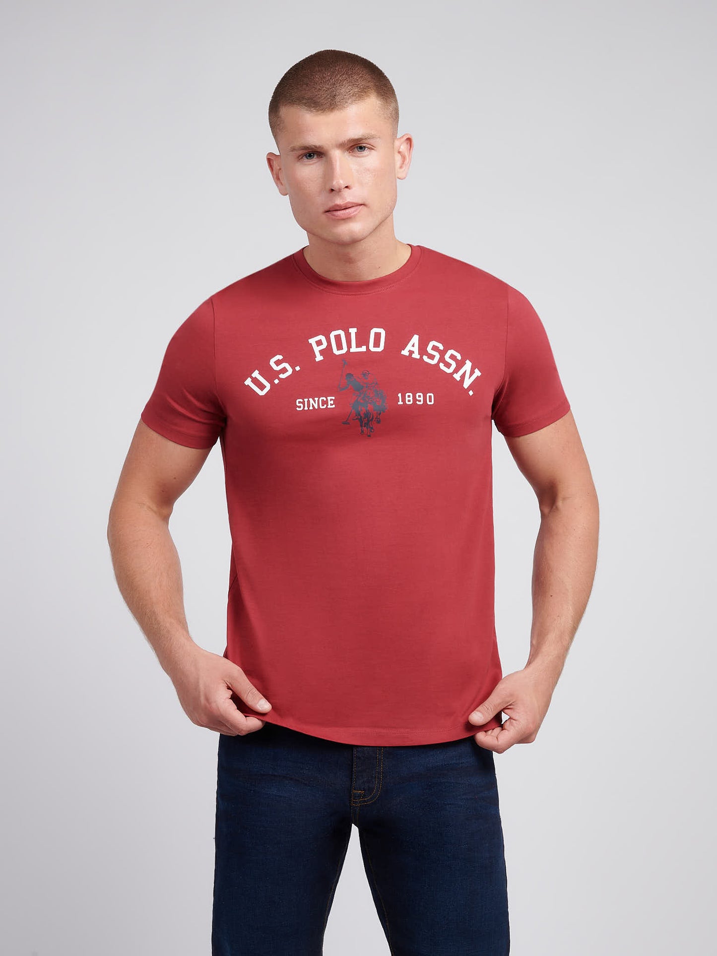 T-shirt z nadrukiem na łuk męski w tybetańskim czerwieni