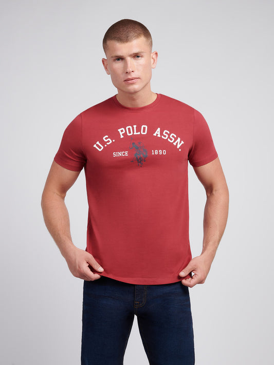 T-shirt z nadrukiem na łuk męski w tybetańskim czerwieni