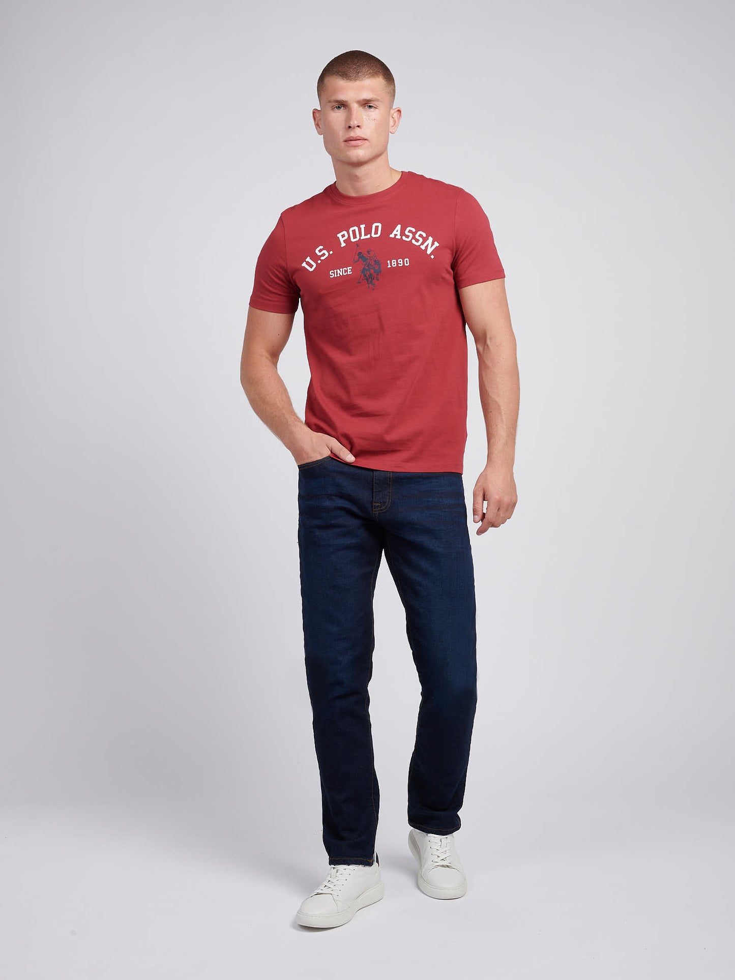 T-shirt z nadrukiem na łuk męski w tybetańskim czerwieni