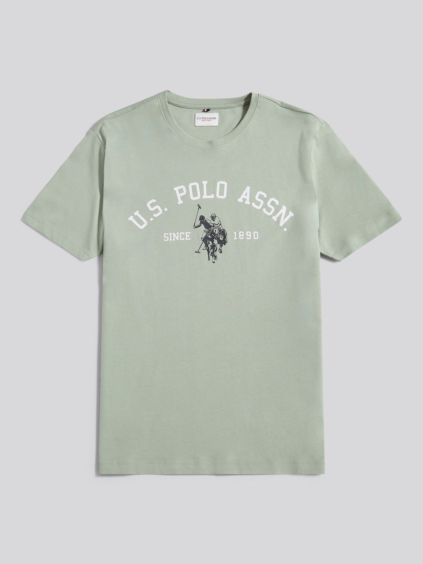 T-shirt menu charakterystycznego nadruku łuku w lodowej zieleni