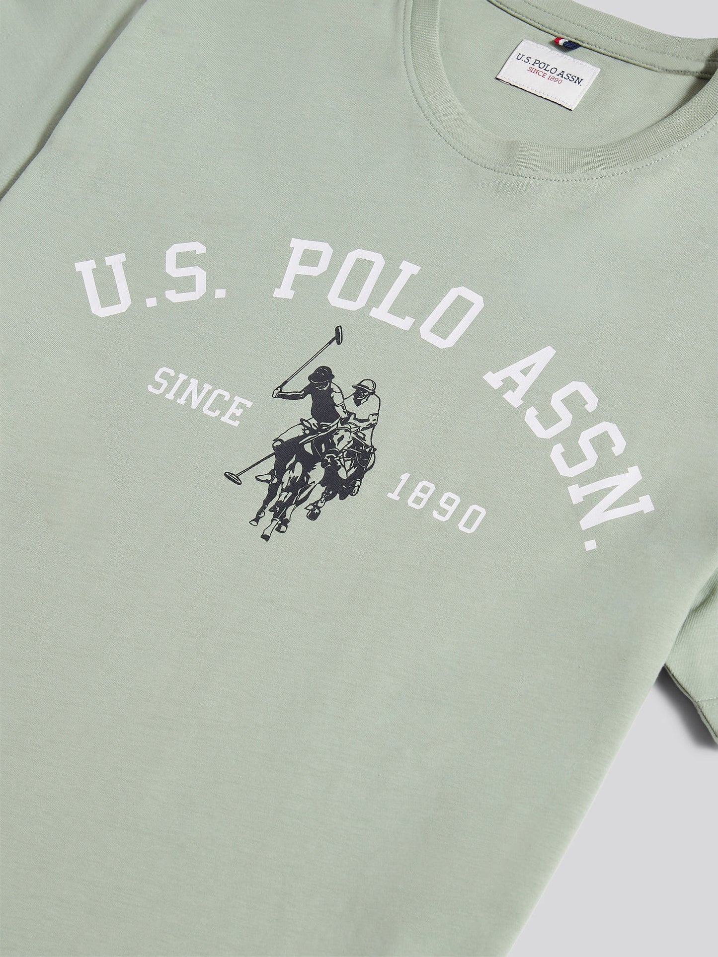 T-shirt menu charakterystycznego nadruku łuku w lodowej zieleni