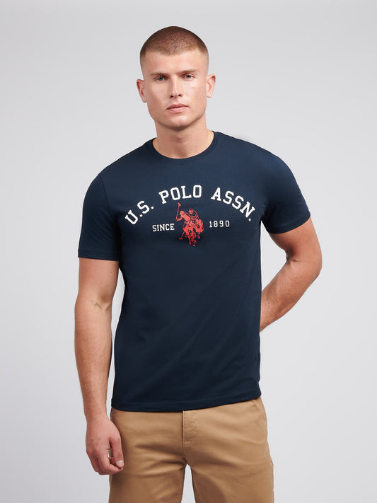 T-shirt mens charakterystyczny w ciemnym szafirowym granatowym