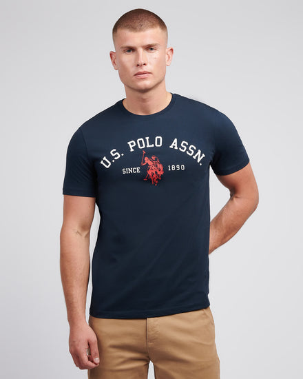 T-shirt mens charakterystyczny w ciemnym szafirowym granatowym