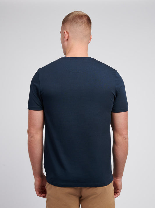 T-shirt mens charakterystyczny w ciemnym szafirowym granatowym