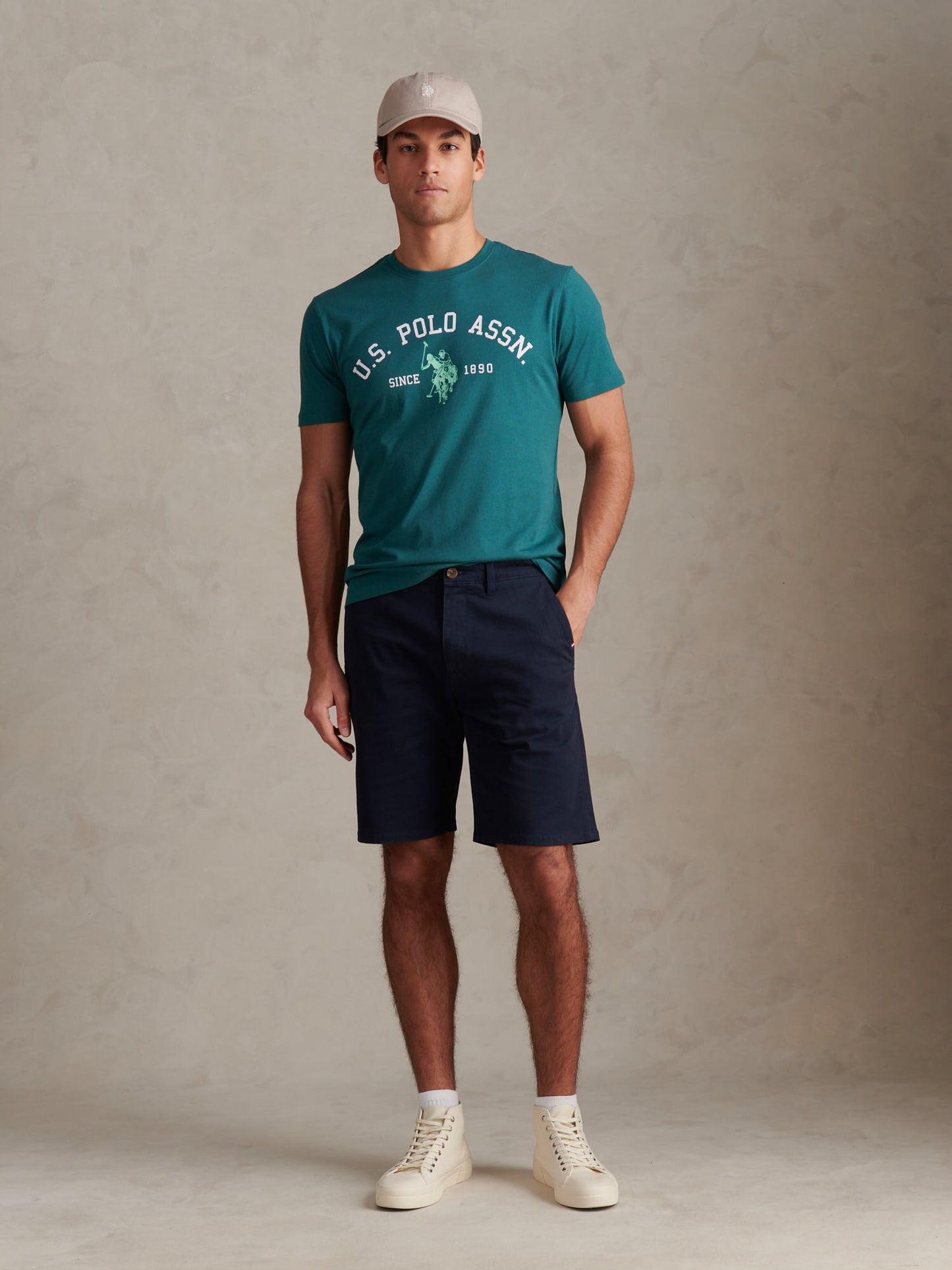 Mens Signature Arch Print T-Shirt Mediterranea