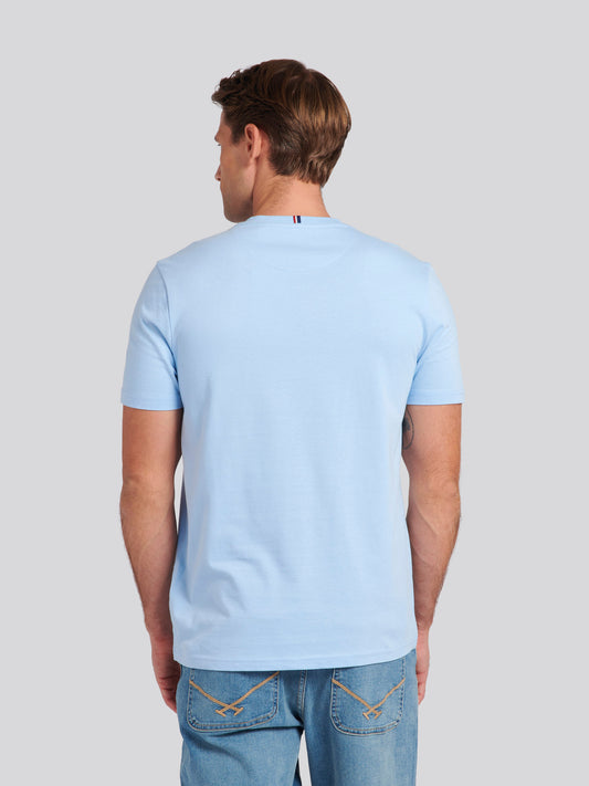 Mens Double Horsemen T-Shirt in Chambray Blue