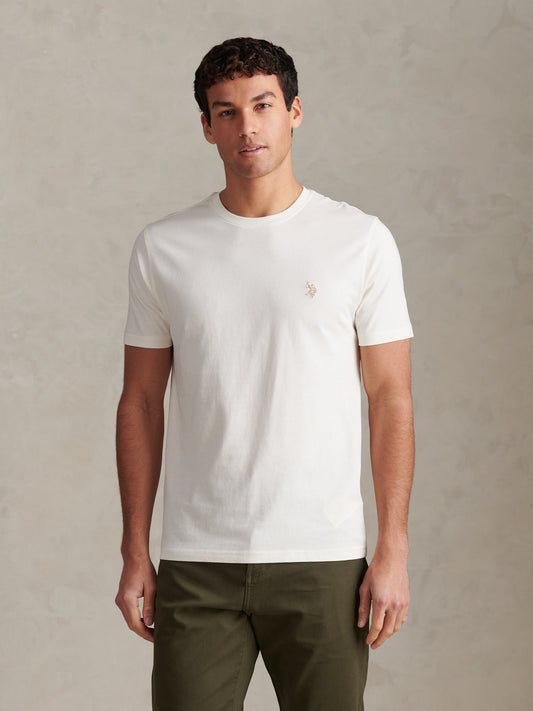 T-shirt podwójnych jeźdźców męskich w szepcie biały