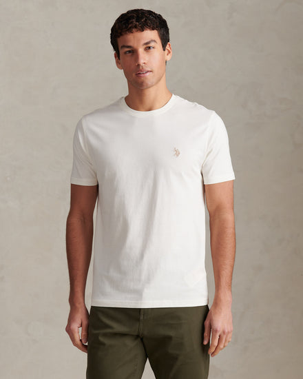 T-shirt podwójnych jeźdźców męskich w szepcie biały