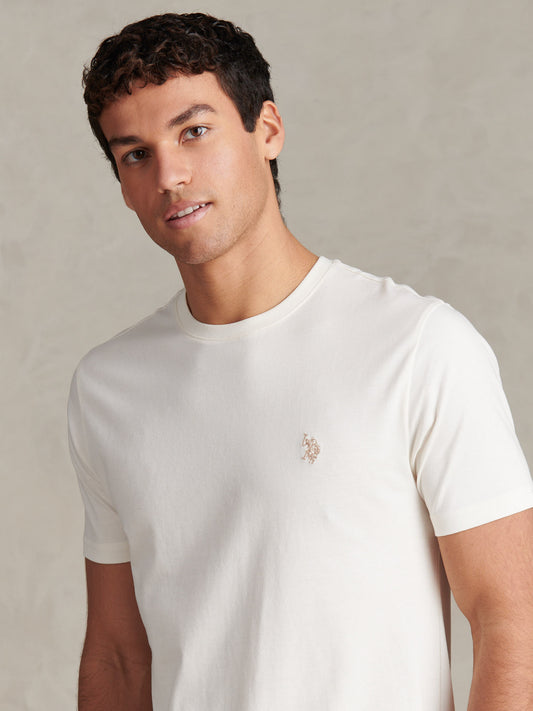 T-shirt podwójnych jeźdźców męskich w szepcie biały