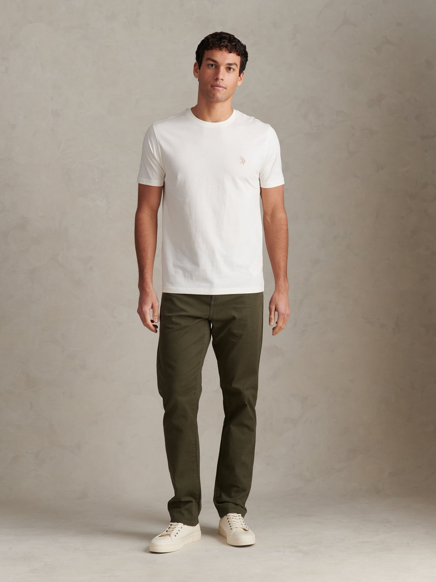 T-shirt podwójnych jeźdźców męskich w szepcie biały