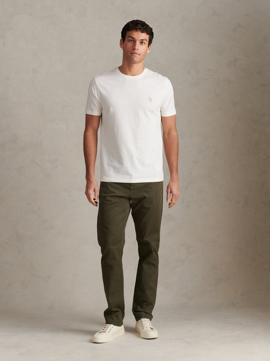 T-shirt podwójnych jeźdźców męskich w szepcie biały