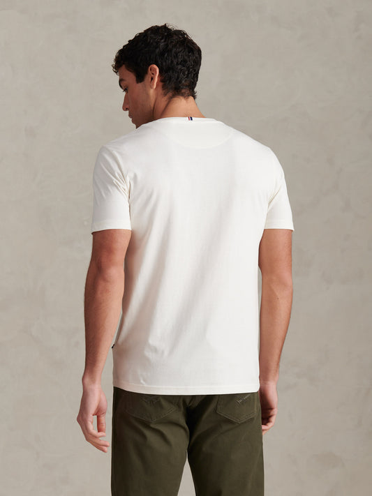 T-shirt podwójnych jeźdźców męskich w szepcie biały