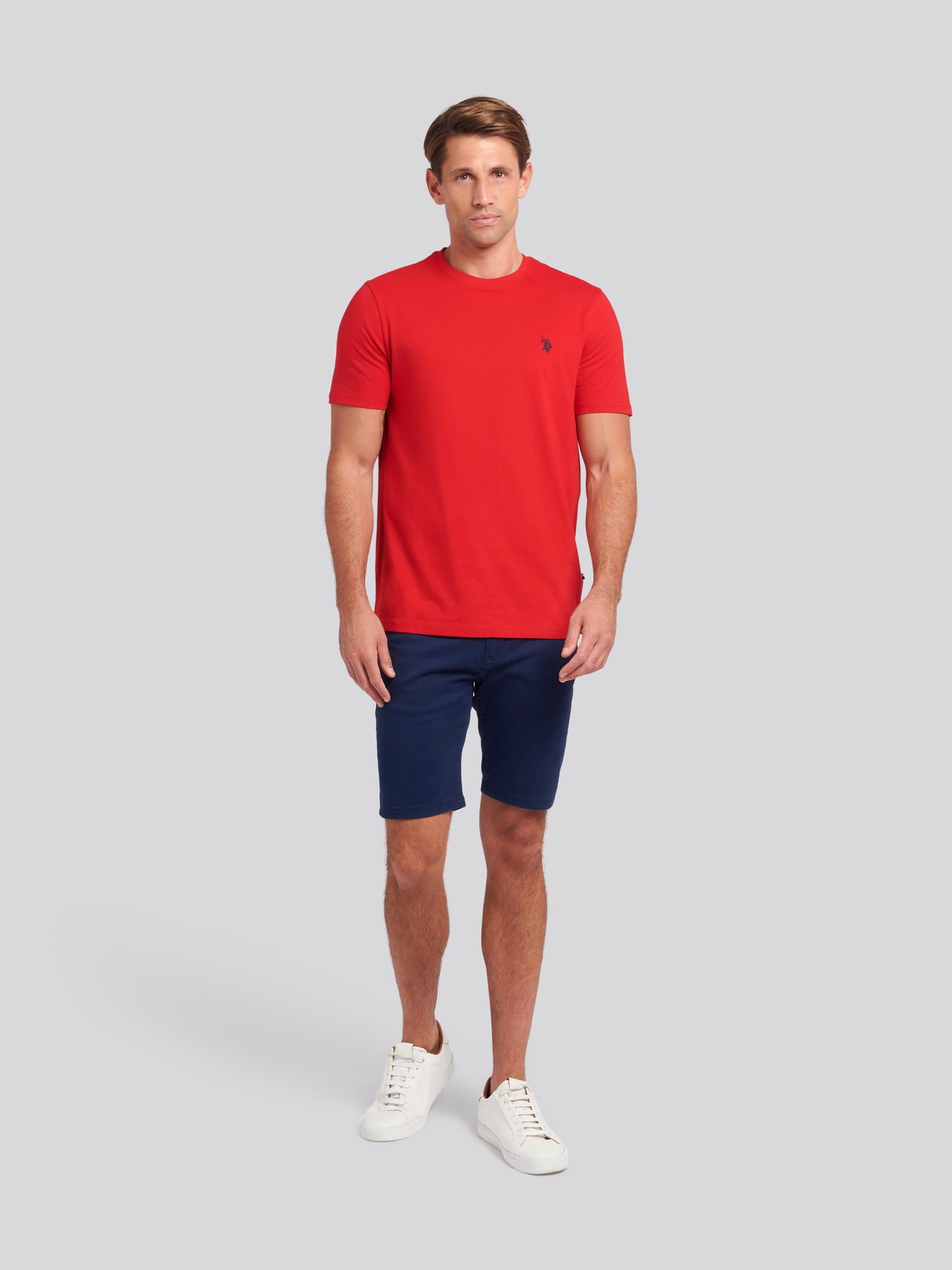 Mens Double Horsemen T-Shirt in Haute Red