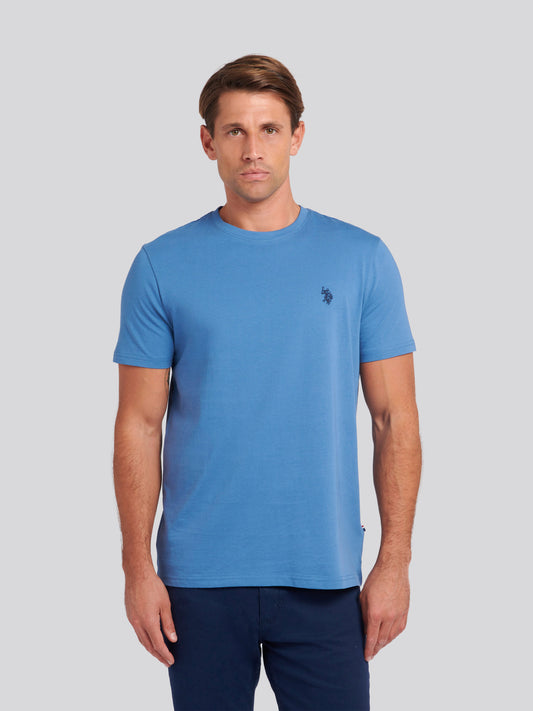 Mens Double Horsemen T-Shirt in Blue Horizon