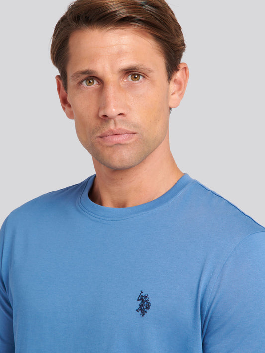 Mens Double Horsemen T-Shirt in Blue Horizon