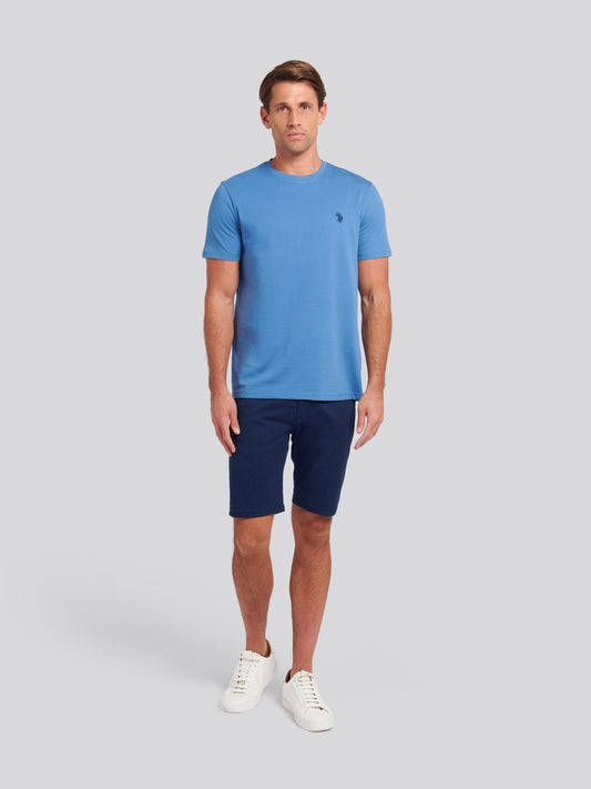 Mens Double Horsemen T-Shirt in Blue Horizon