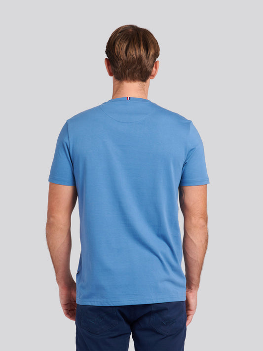 Mens Double Horsemen T-Shirt in Blue Horizon