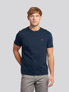 T-shirt podwójnych jeźdźców w ciemnym szafirowym granatowym/haute czerwony DHM