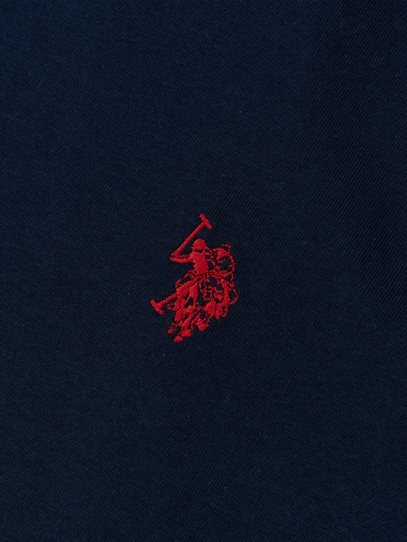 T-shirt podwójnych jeźdźców w ciemnym szafirowym granatowym/haute czerwony DHM