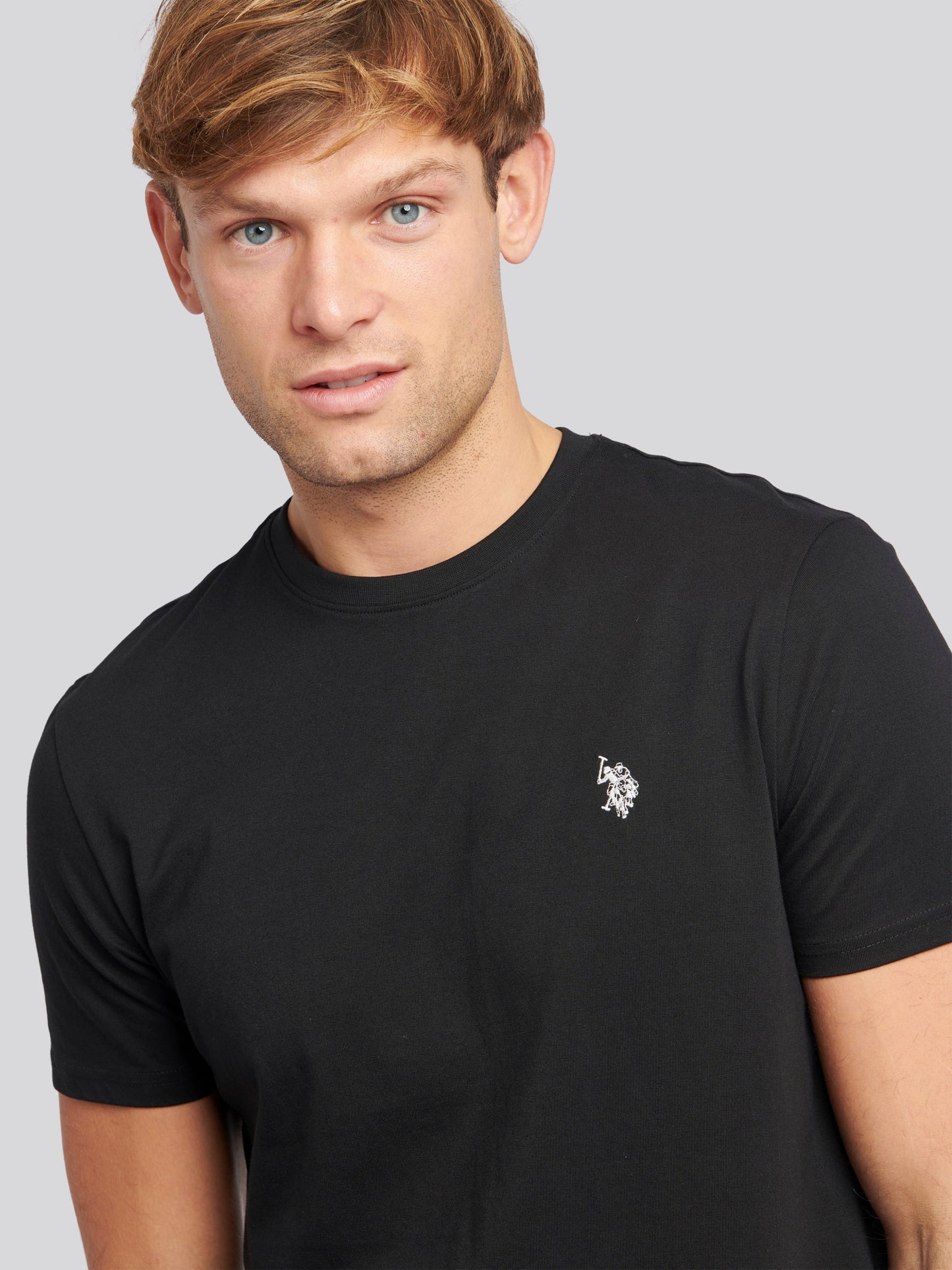 Mens Double Horsemen T-Shirt in Black Bright White DHM