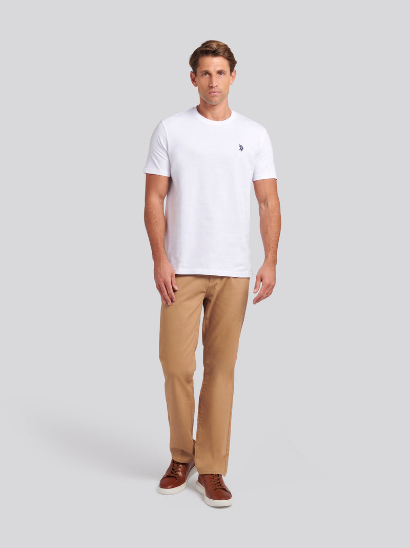 T-shirt podwójnych jeźdźców w białym/ciemnym szafirowym granatowym dhm