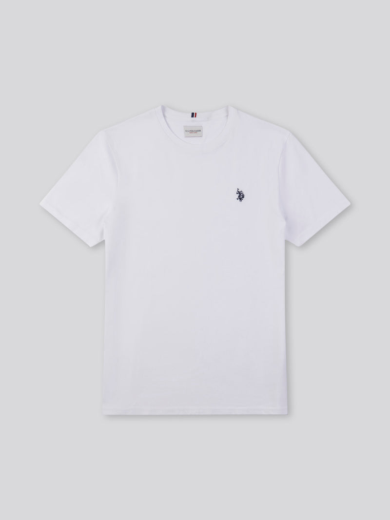 T-shirt podwójnych jeźdźców w białym/ciemnym szafirowym granatowym dhm