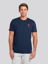 Mens Player 3 T-shirt w ciemnym szafirowym granatowym/haute Red DHM