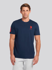 Mens Player 3 T-shirt w ciemnym szafirowym granatowym/haute Red DHM