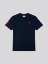 Mens Player 3 T-shirt w ciemnym szafirowym granatowym/haute Red DHM