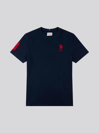 Mens Player 3 T-shirt w ciemnym szafirowym granatowym/haute Red DHM