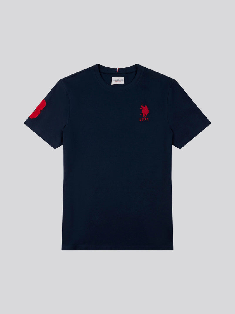 Mens Player 3 T-shirt w ciemnym szafirowym granatowym/haute Red DHM