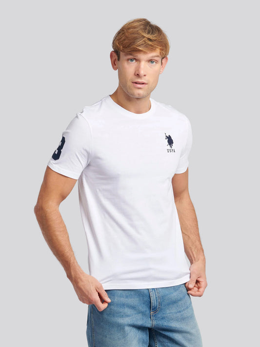 Mens Player 3 T-shirt w białym/ciemnym szafirowym granatowym DHM