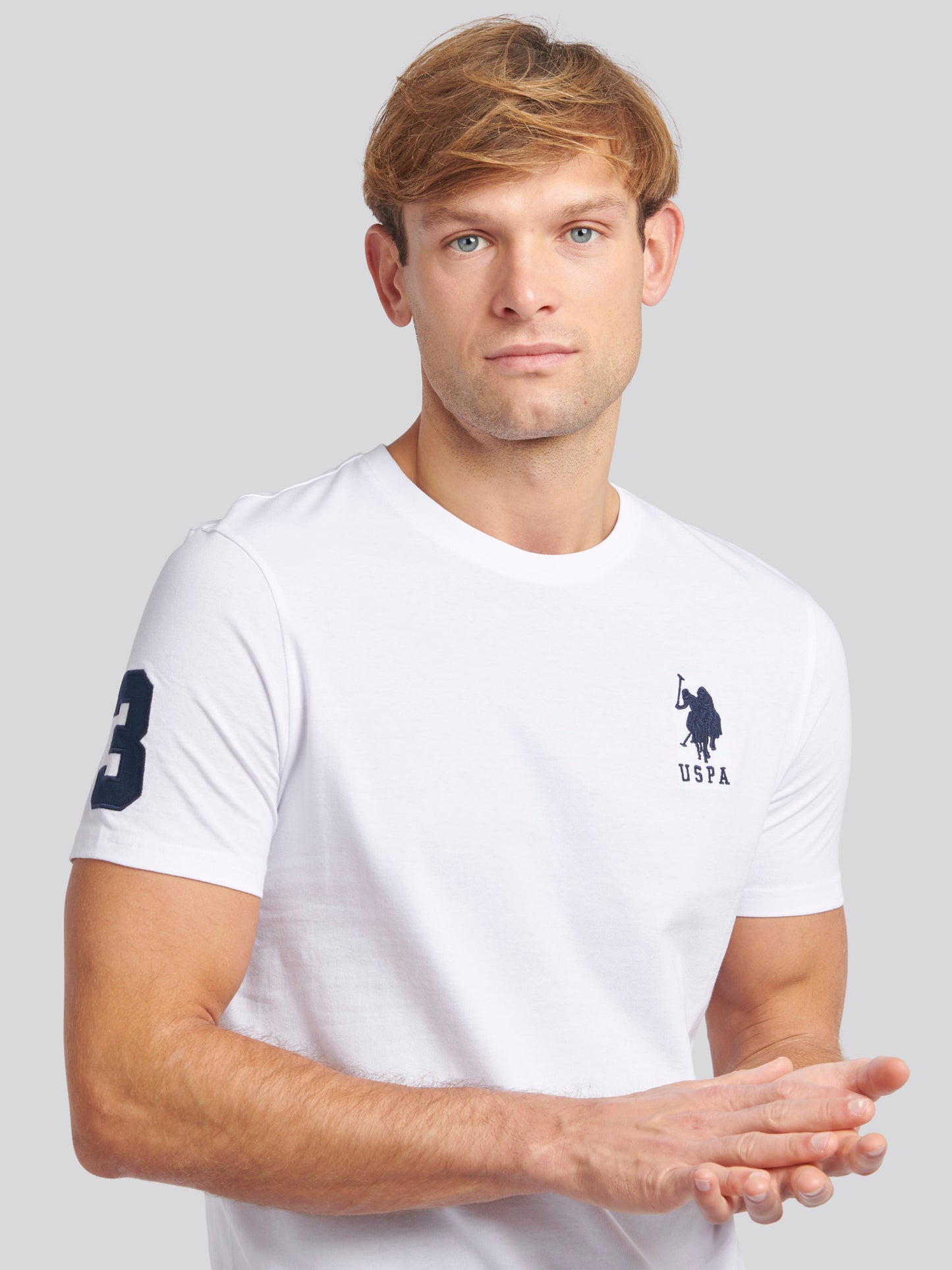 Mens Player 3 T-shirt w białym/ciemnym szafirowym granatowym DHM