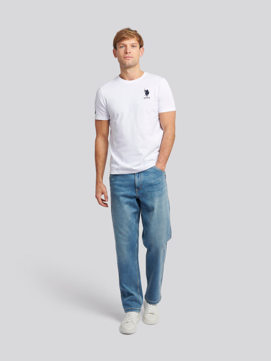 Mens Player 3 T-shirt w białym/ciemnym szafirowym granatowym DHM
